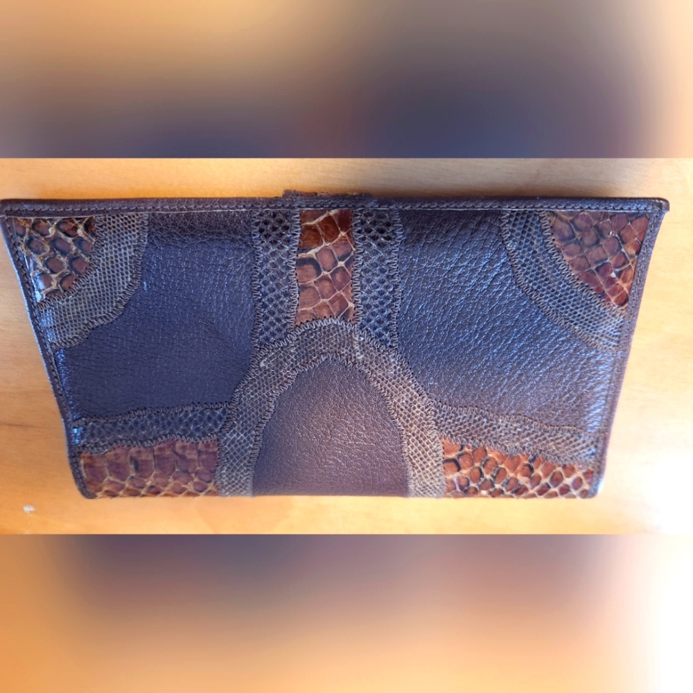 Snakeskin And Leather Patchwork Wallet - image 3